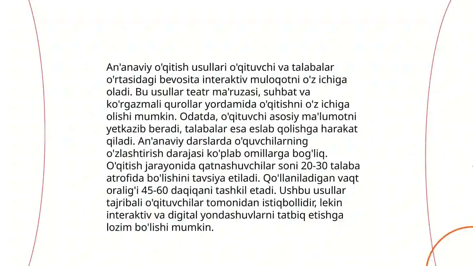 Ta'lim metodlari va shakllarini amaliyotida qòllanilishi 4