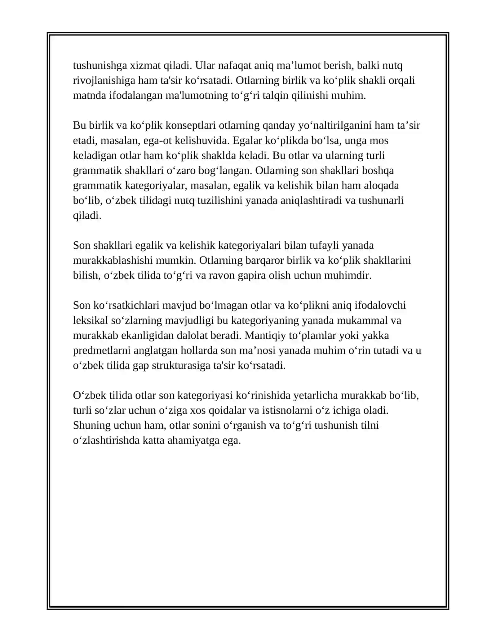 OTLARDA SON, EGALIK VA KELISHIK KATEGORIYASI 4