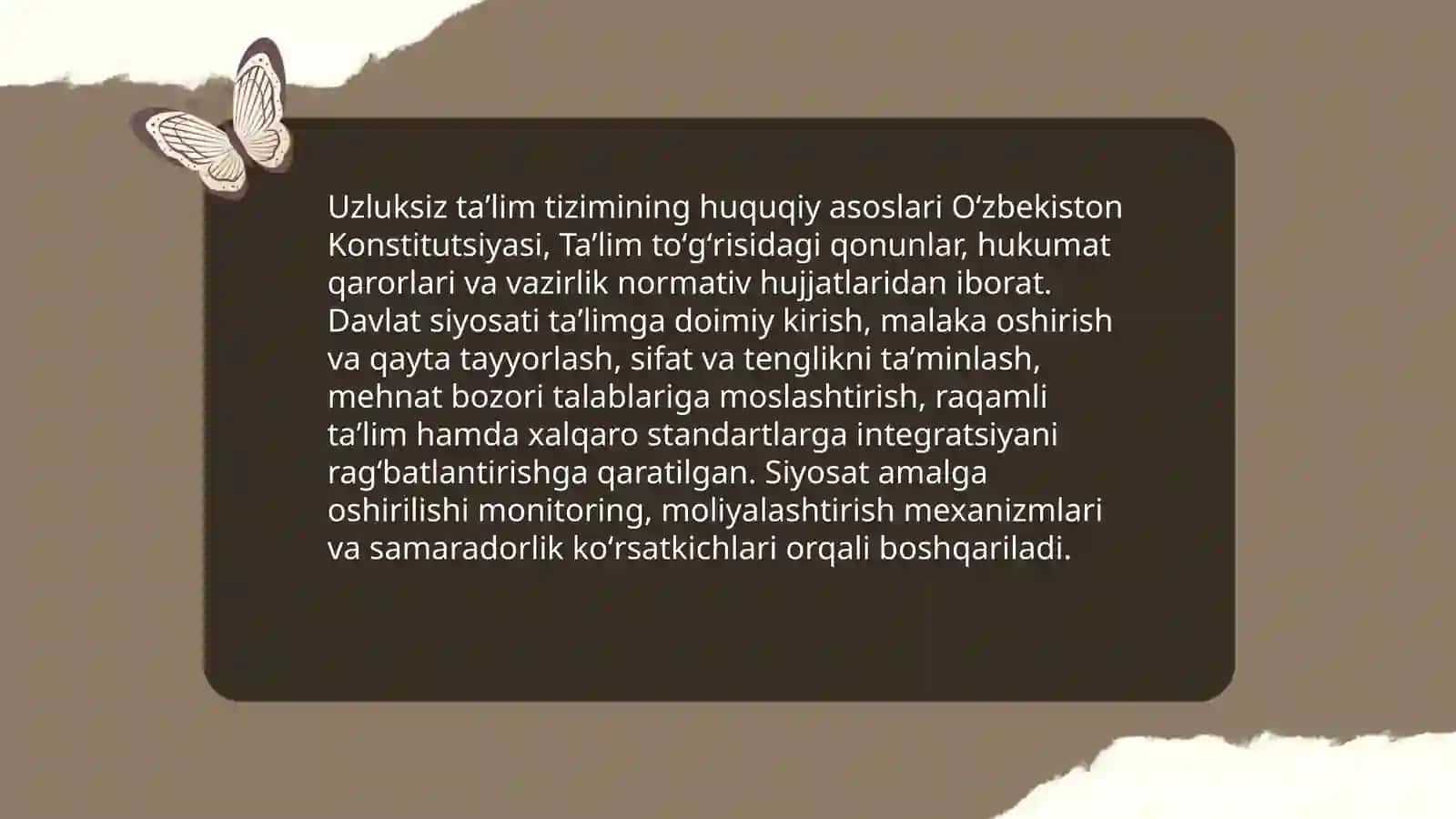 Oʻzbekiston respublikasi uzluksiz taʼlim tizimi va uning turlari 4