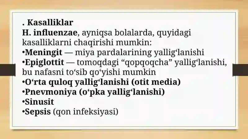 Gemofilbakteriyalar (influentstayoqchasi) bakteriyalar 4