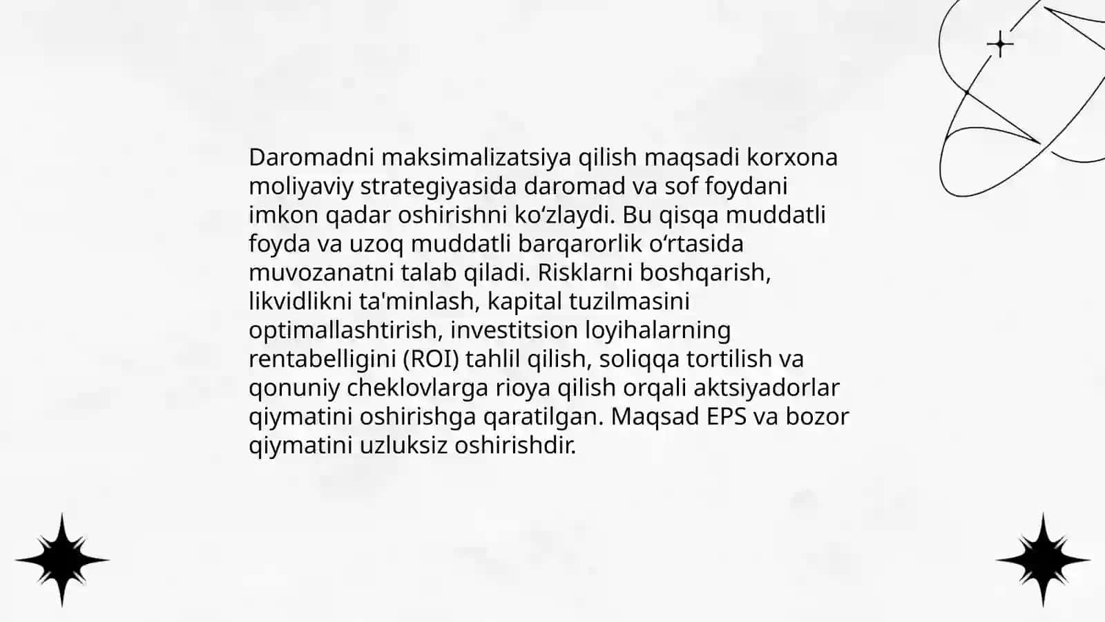 Moliyaviy menejmentning maqsad va vazifalari 4