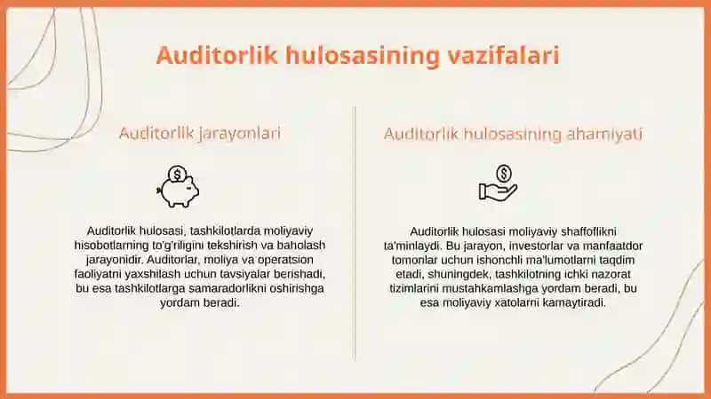 Auditorlik hulosasi va uning shakillari 4