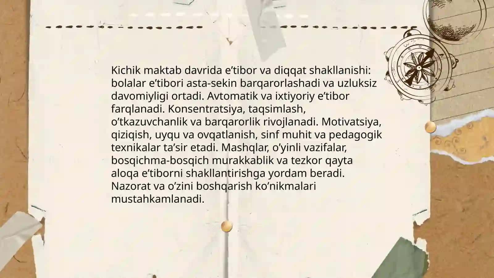 Kichik maktab davrida psixik rivojlanish xususiyatlari 4