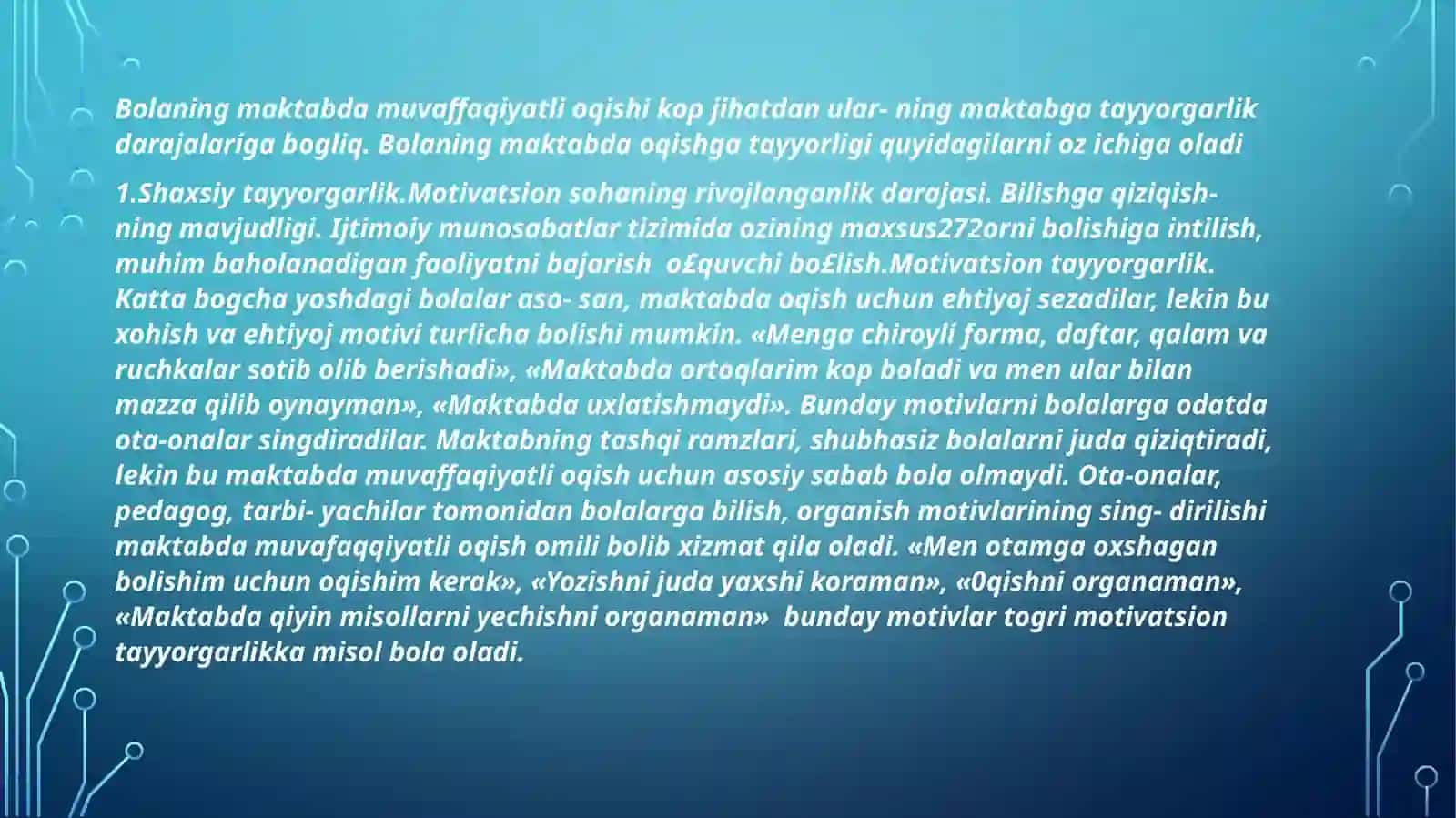 Kichik maktab yoshidagi davrdagi psixik rivojlanish xususiyatlari 4