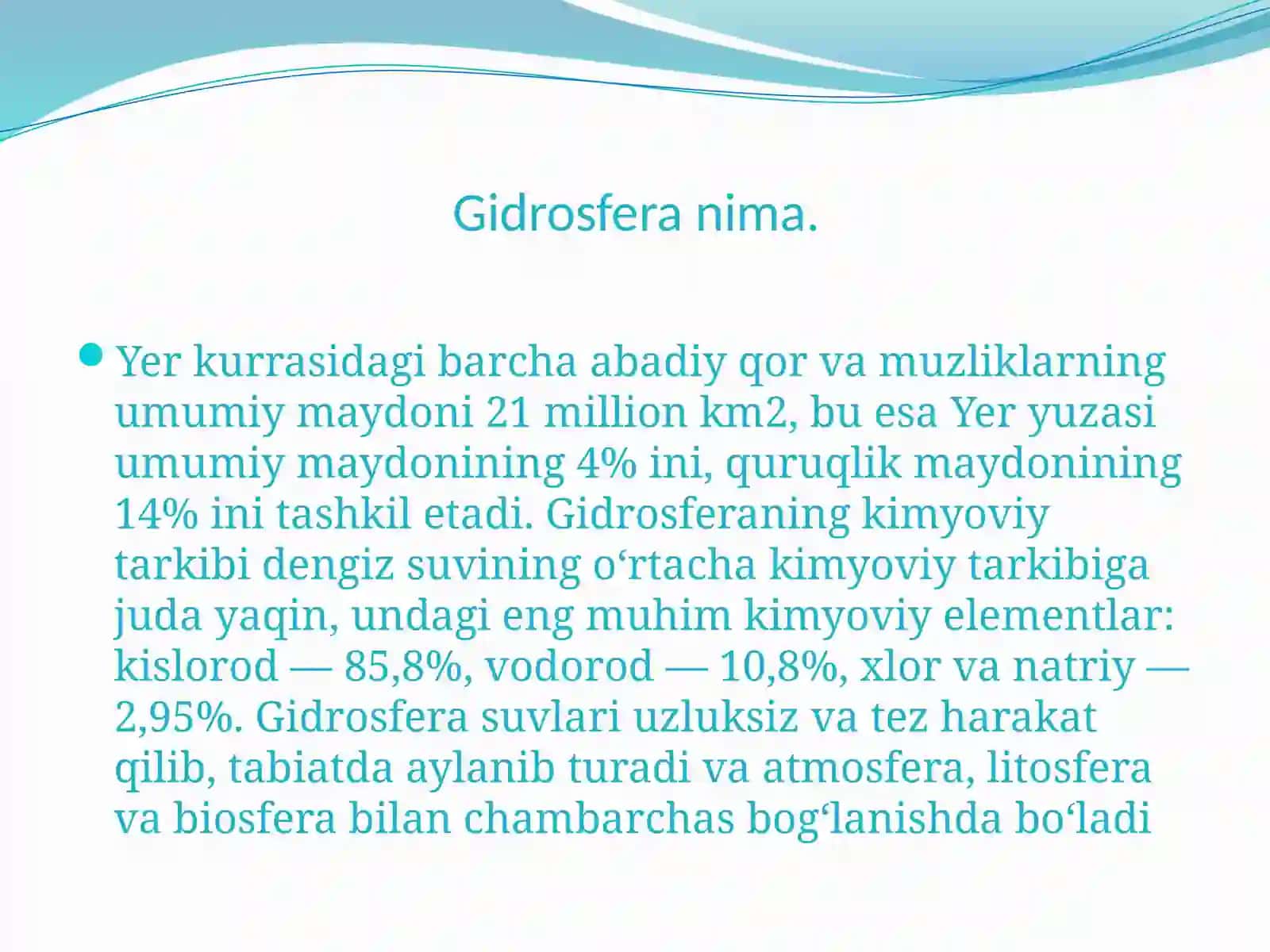 Gidrosferaning ekologik funksiyasi 4