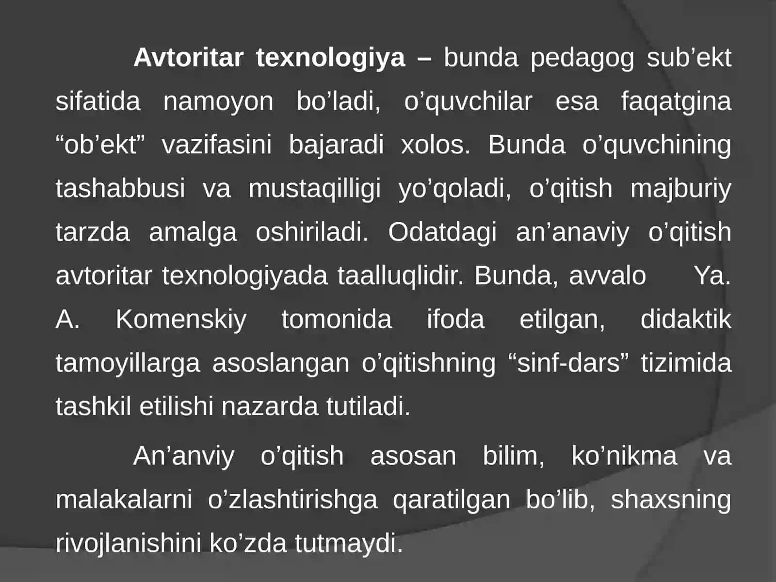 TABAQALASHTIRILGAN O’QITISH TA’LIM TEXNOLOGIYALARI 4