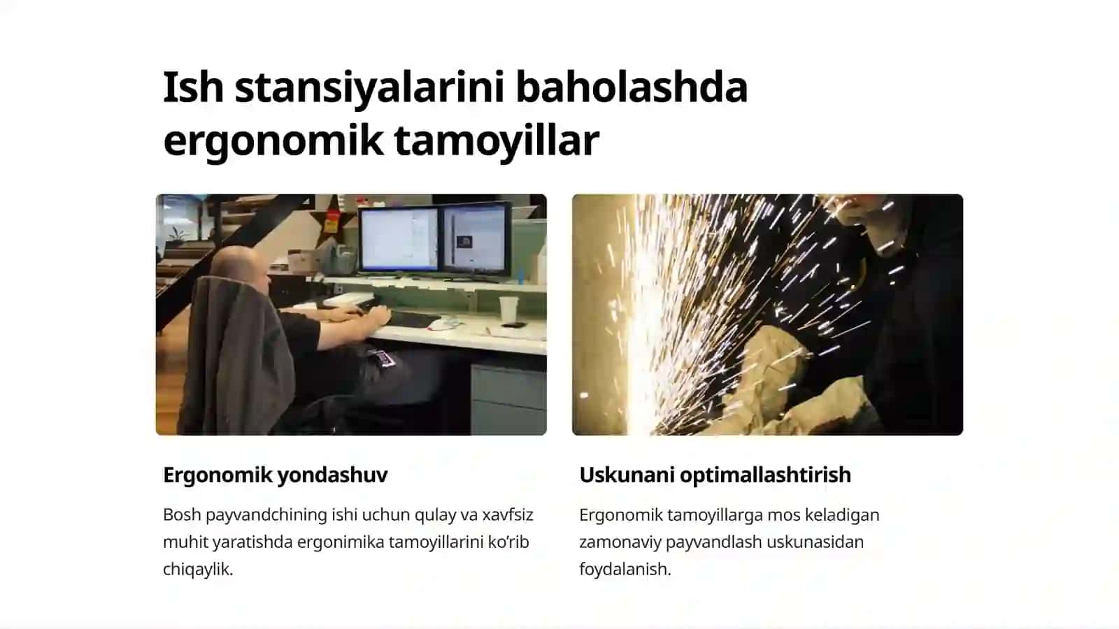 Korxonada Bosh Payvandchi Ish Joylarini Ergonomika Bo‘yicha Baholash va Uni Takomillashtirish Takliflari 4