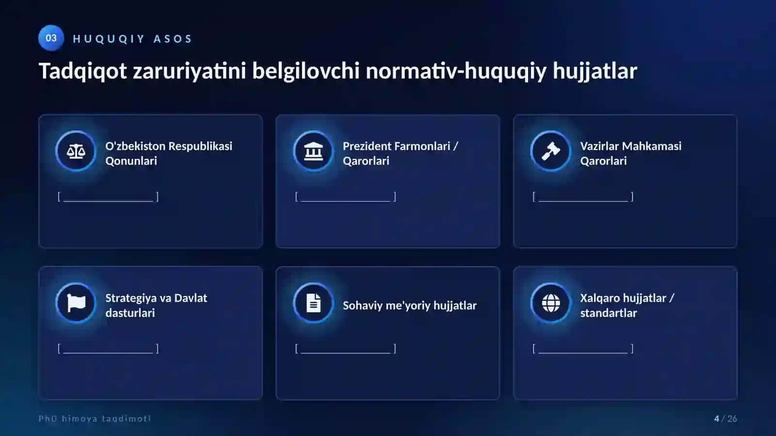 phd taqdimot shabloni premium moviy uslubda 4