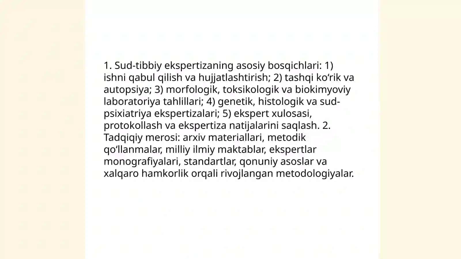 Sud-tibbiy ekspertiza faoliyatning belgilovchi meʼyoriy hujjatlar 4