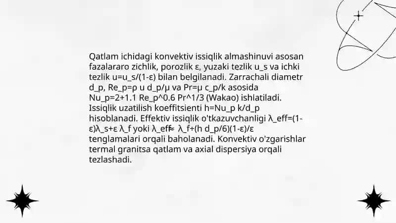 Harakatchan qattiq nasadkali qatlamda issiqlik almashinishi 4