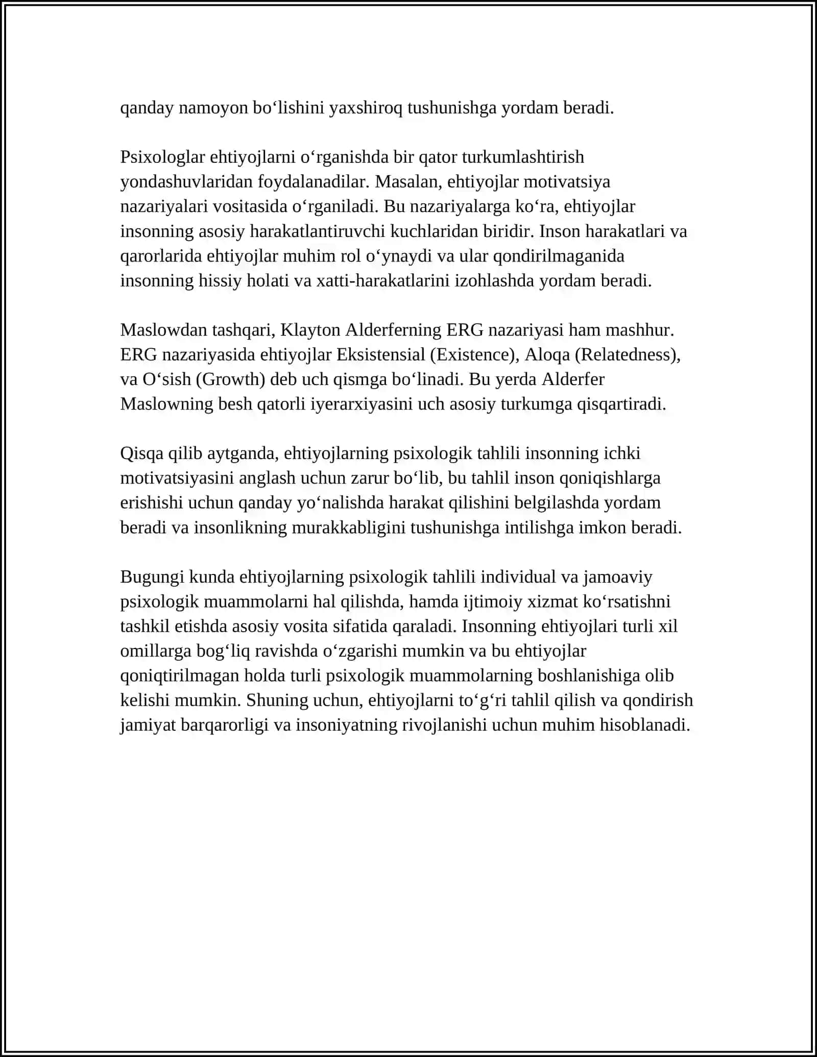 EHTIYOJ VA QIZIQISHLARNING PSIXOLOGIK TANSIFI 4
