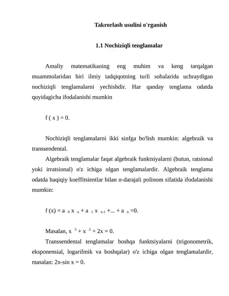 Chiziqli boʻlmagan tenglamalar sistemasini itiratsiya metodi bilan yechish 4