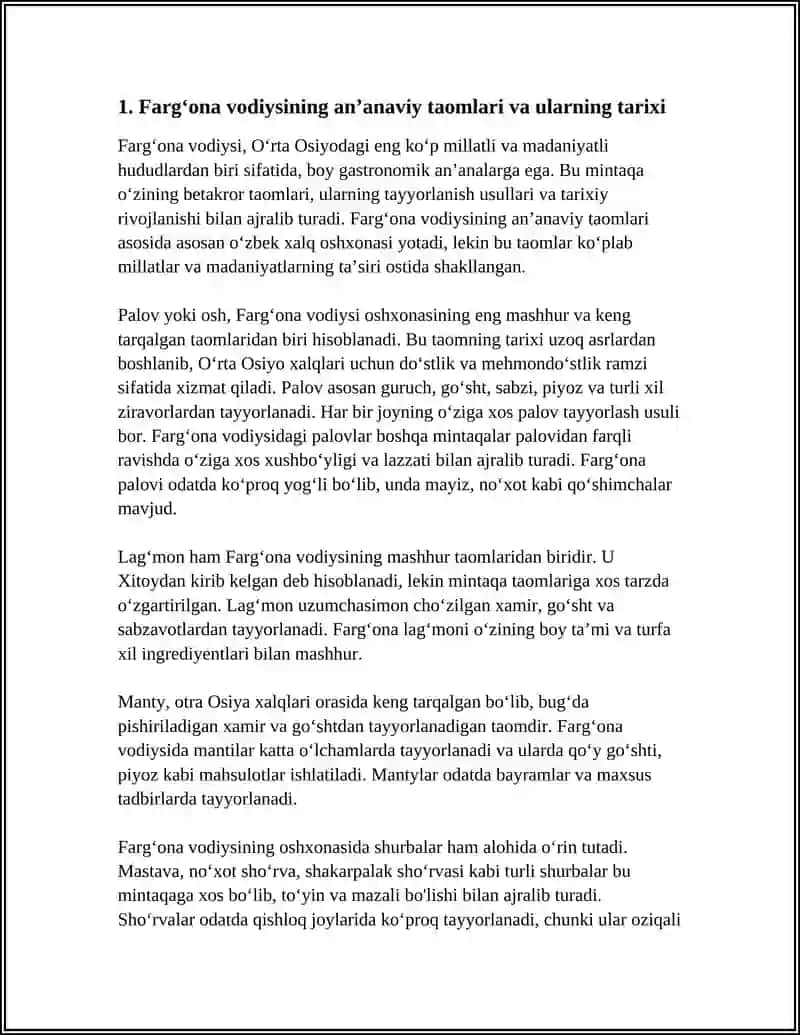 FARGʻONA VODIYSIDA GASTRONOMIYANING RIVOJLANISHI 4