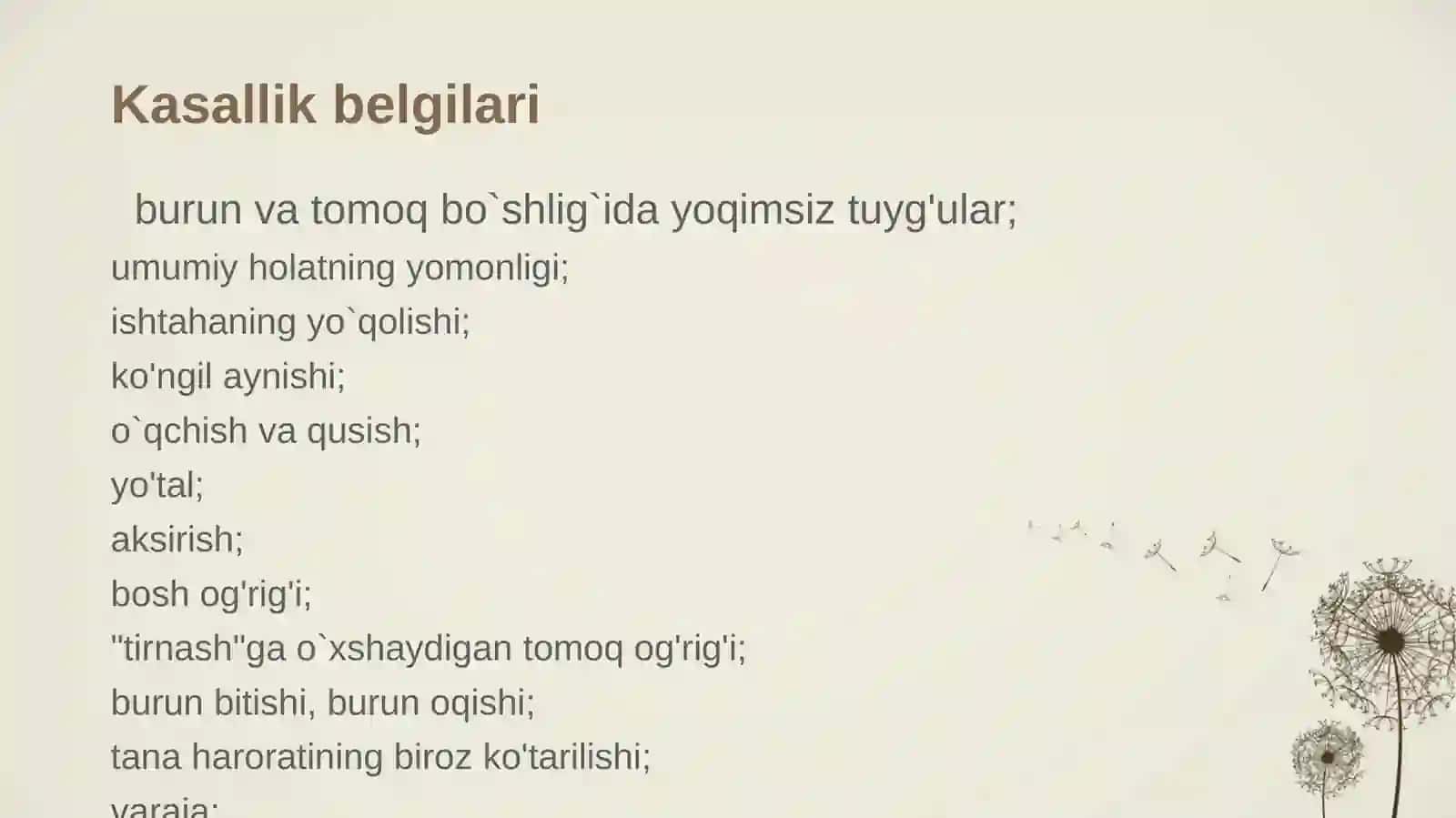 Gripp va O'tkir respiratorli virusli infeksiyani davolash usullari 4
