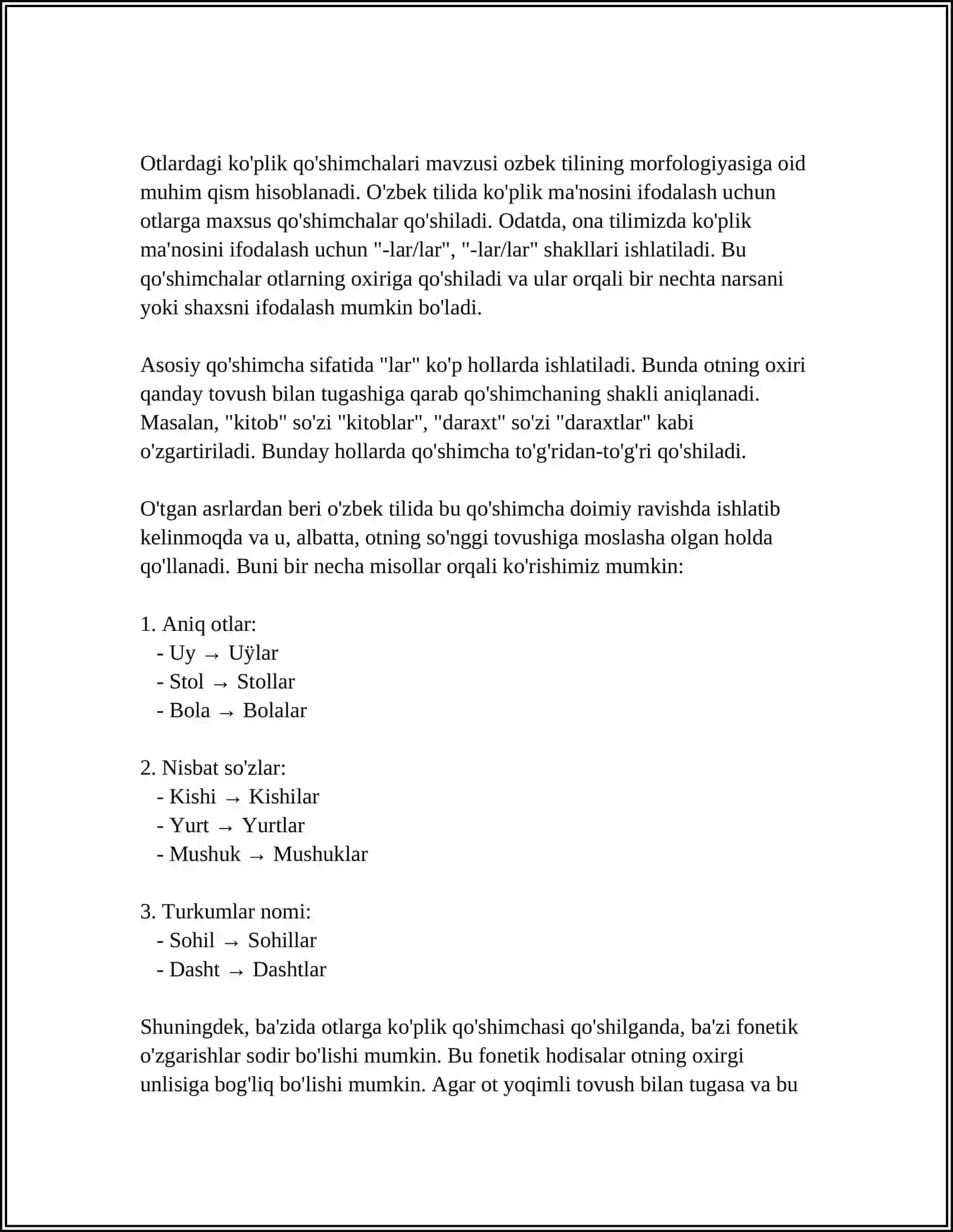 LOTIN TILIDA BOSH KELISHIHINING KO'PLIK SHAKLI VA MURAKKAB TERMINLAR HOSIL QILISHI 4