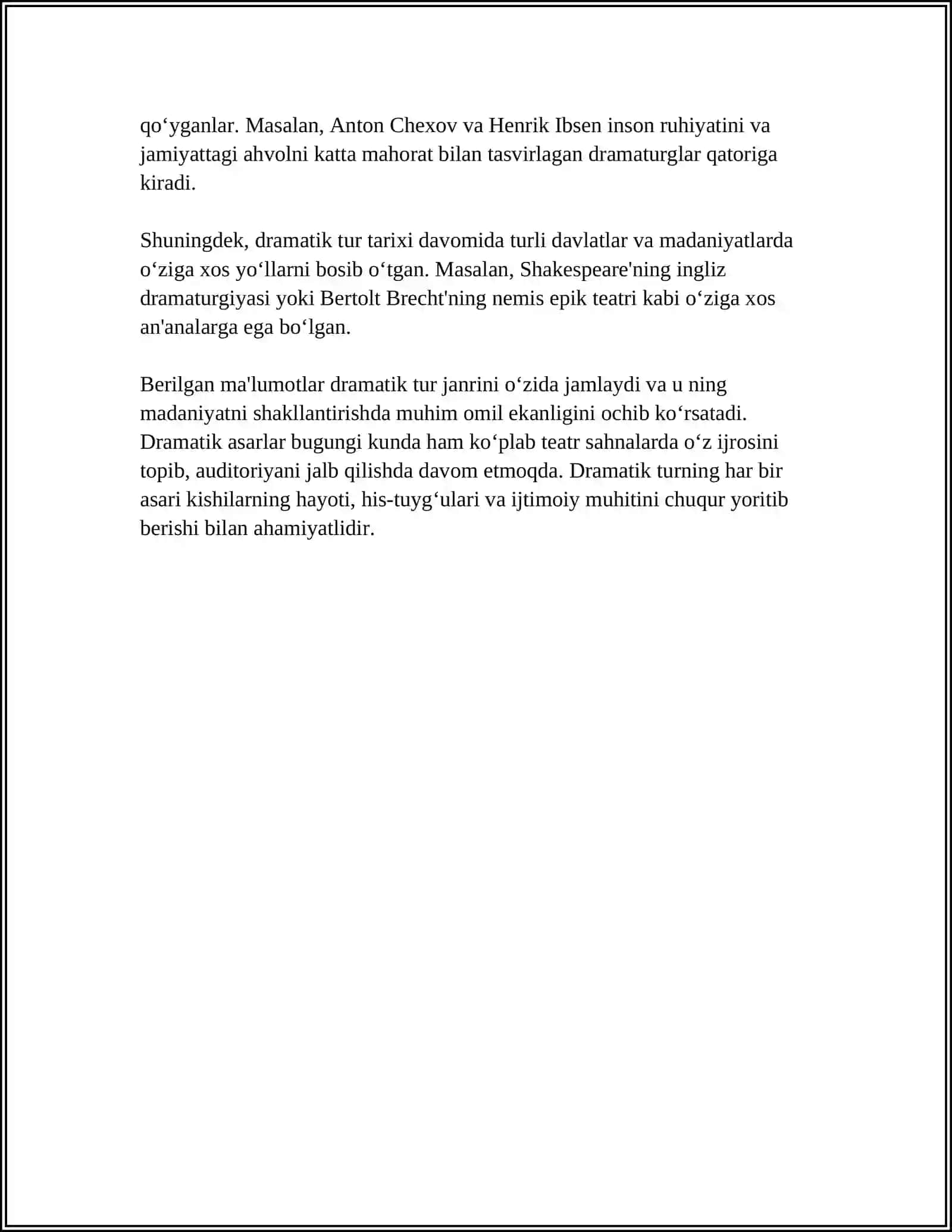DRAMATIK TUR VA UNING JANRLARI 4