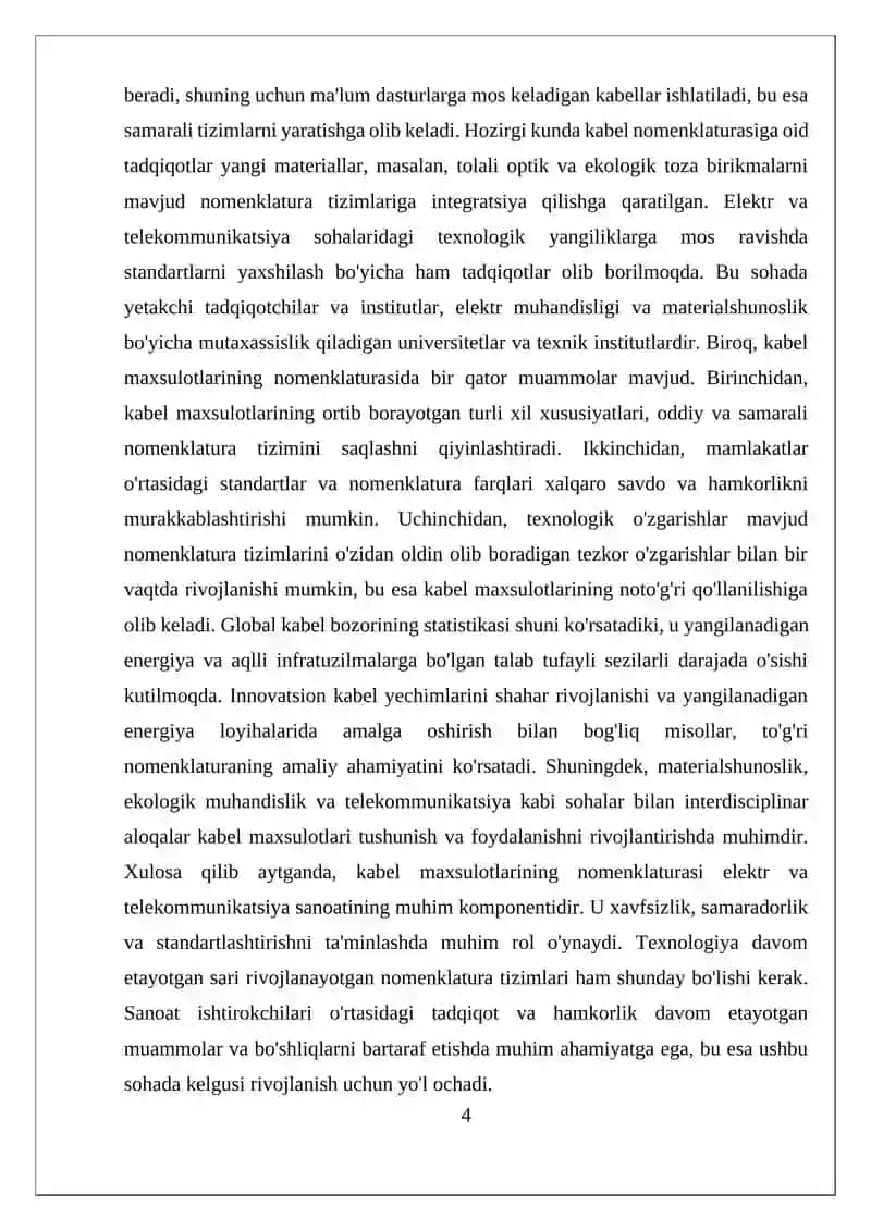 KABEL-SIM MAXSULOTLARINING NOMENKLATURASI 4