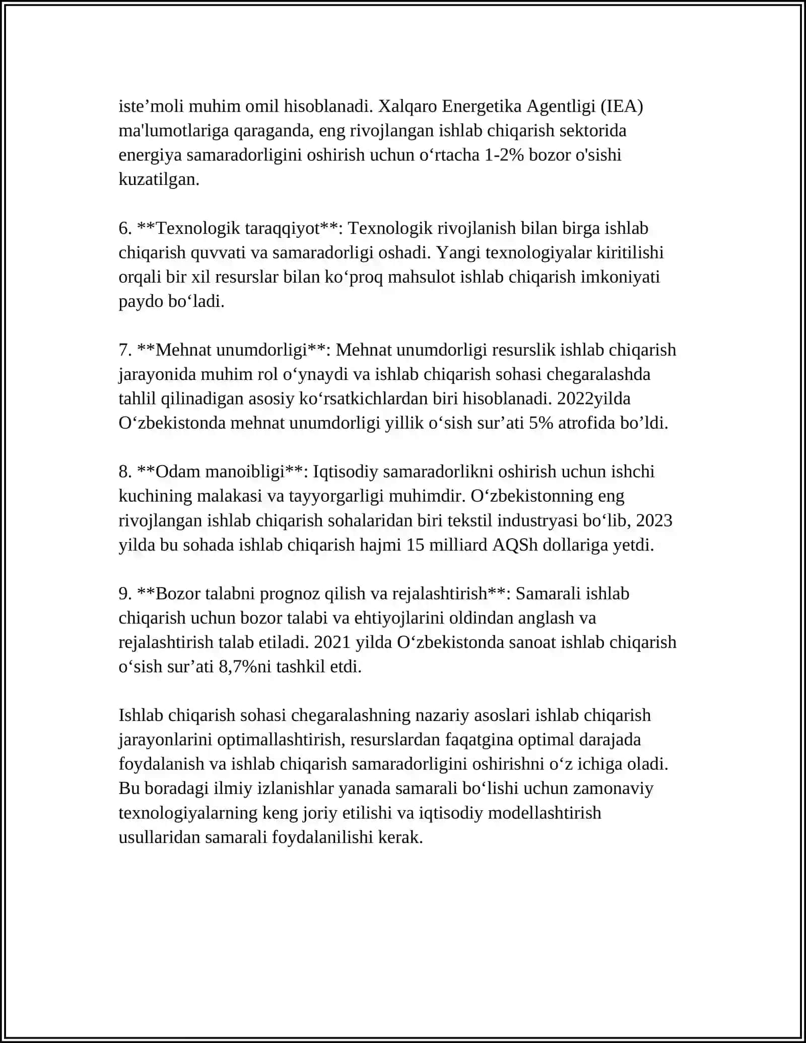 MILLIY HISOBLAR TIZIMDA ISHLAB CHIQARISH SOHASINI CHEGARALASH 4