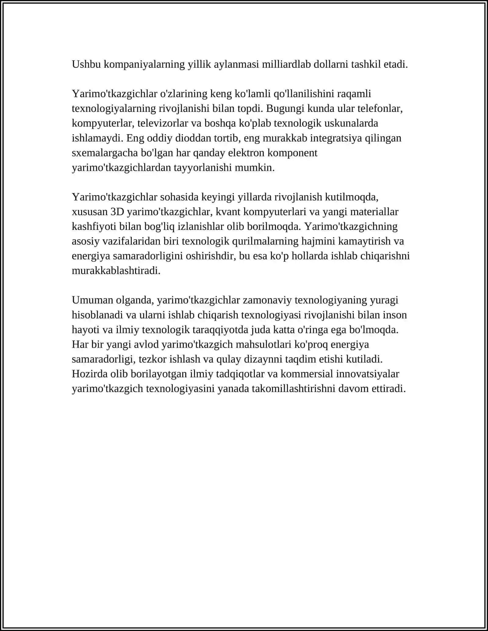 BURCHAKLI SILJICHLARDA OPTOELEKTRON ŌZGARTKICHLAR 4