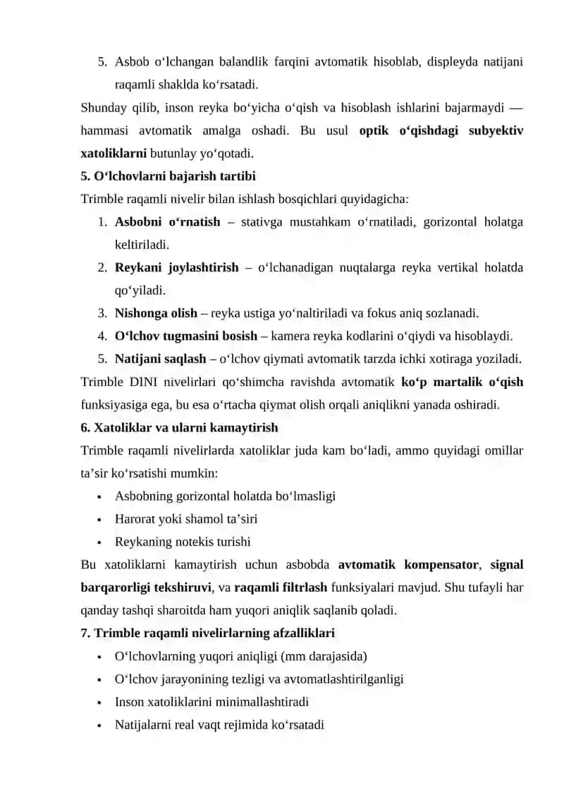 Trimble FIRMASINING RAQAMLI NEVILIRLARINING KONSTRUKSIYASI VA SANOQ OLISH PRINSIPLARI 4