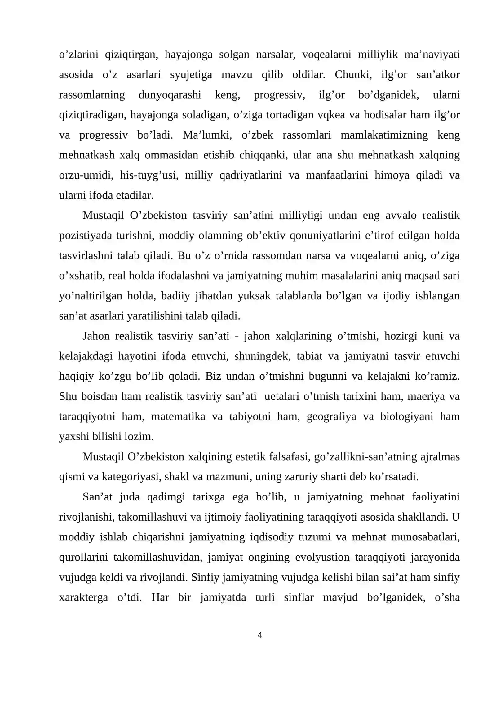 Darsdan tashqari mashg‘ulotlarda o‘quvchilarni manzara chizishga o‘rgatish usullari (Shahrisabz tog‘lari misolida). Diplom ishi 4