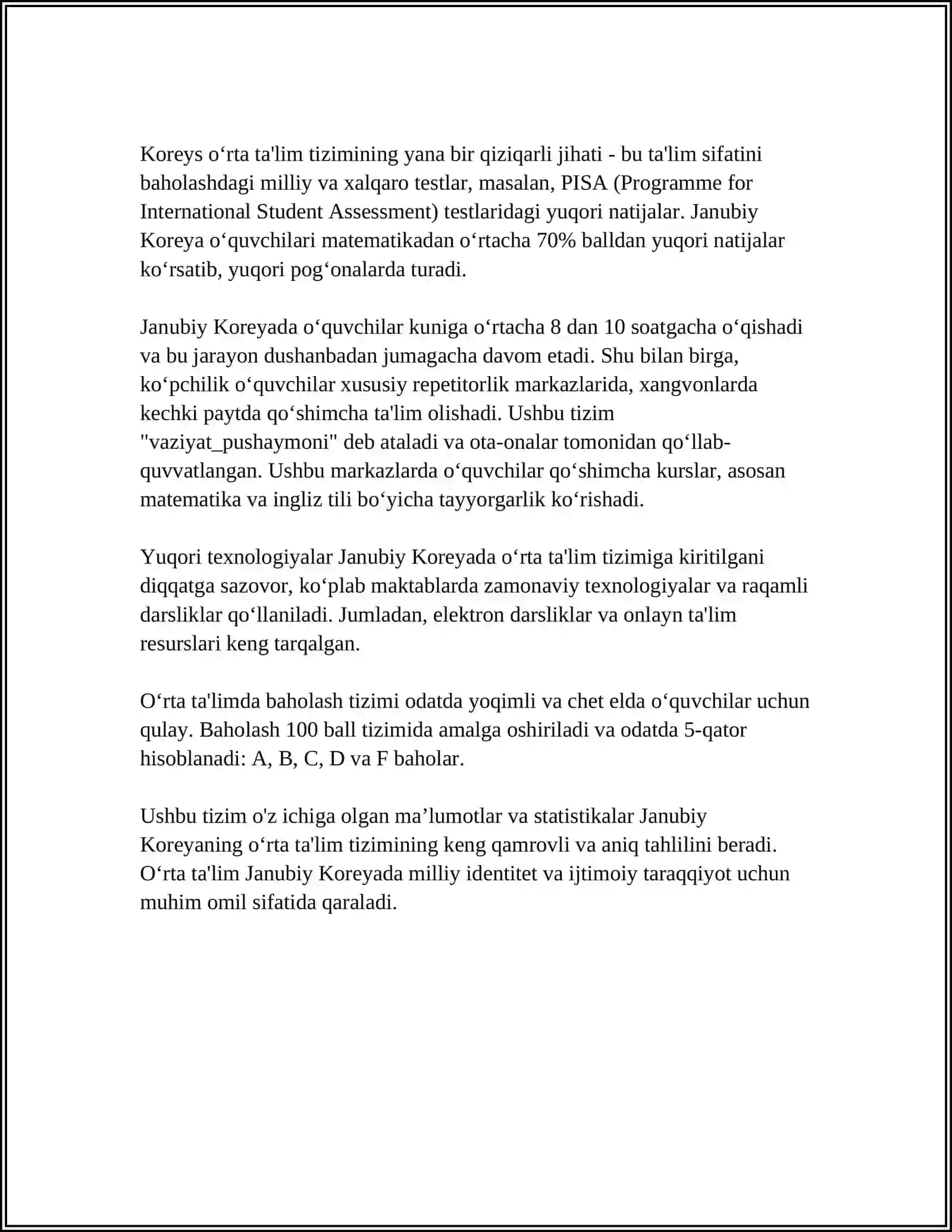 Janubiy Koreyada o‘rta ta'lim tizimi 4