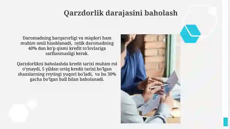 Kreditga layoqallilikni baholash va tahlil qilishning asosiy usuliari 4