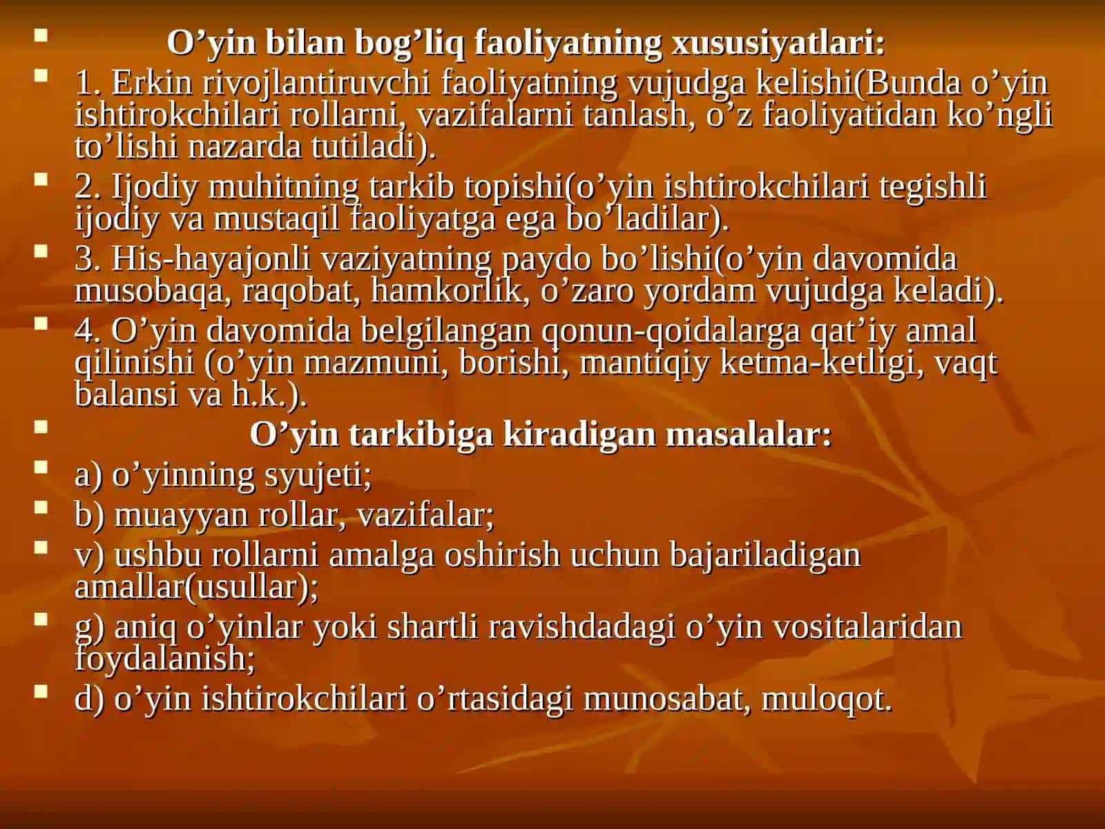 Didaktik o`yinli texnologiyalar 4