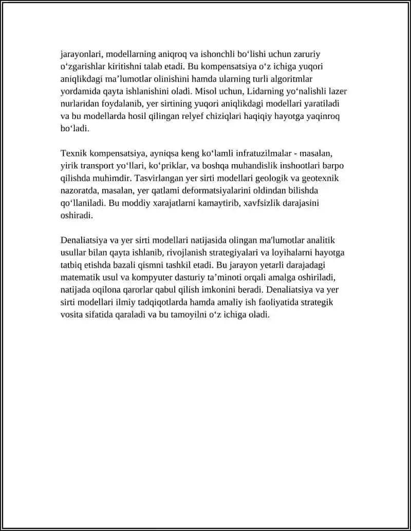 DENALIATSIYA VA YER SIRTI MODELLARI TEXNIK KOMPENSATSIYASI 4
