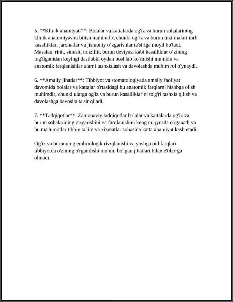 BOLALAR VA KATTALARDA OG'IZ VA BURUN SOHALARINING KLINIK ANATOMIYASI 4