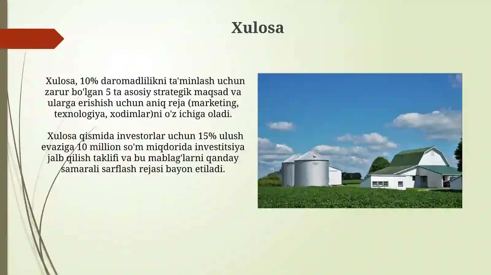Fermer xo'jaligining biznes rejasi 4