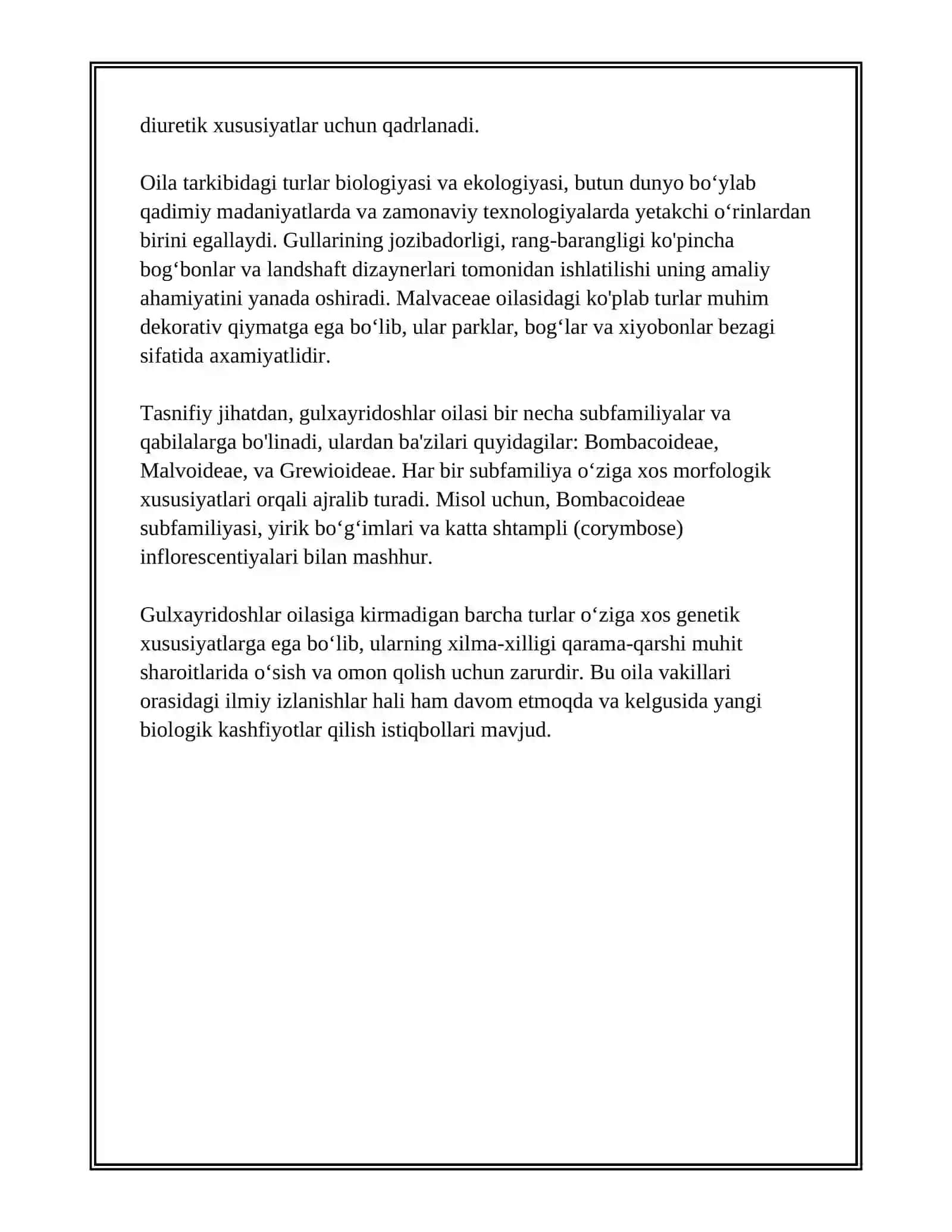 GULXAYRIDOSHLAR OILASI -MALVACEAE 4