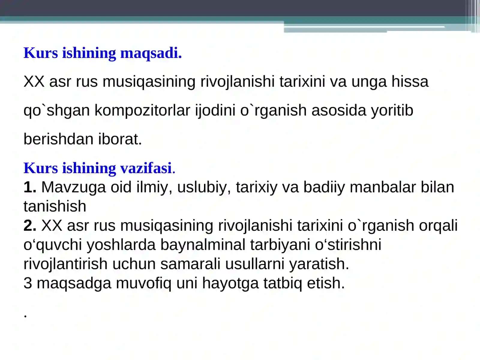 XX ASR RUS MUSIQASINING RIVOJLANISHI TARIXIY BOSQICHLARI 4