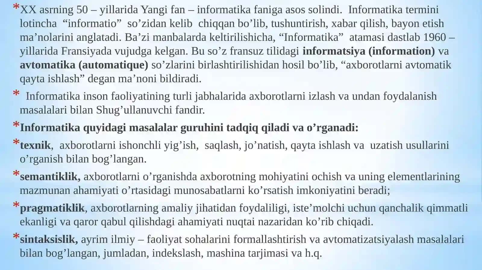 Axborot-kommunikatsion texnologiyalar va tizimlarning asosiy tushunchalari va tasnifi 4