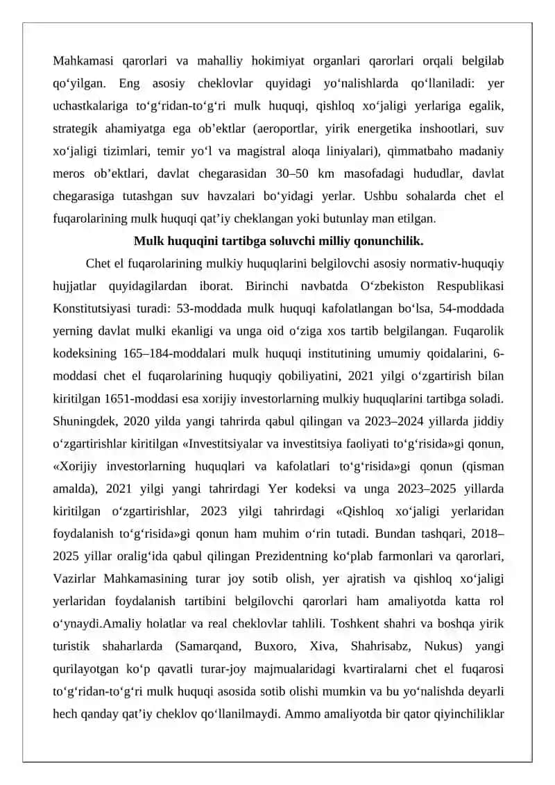 O‘zbekiston Respublikasida fuqarolarning mulk huquqi 4
