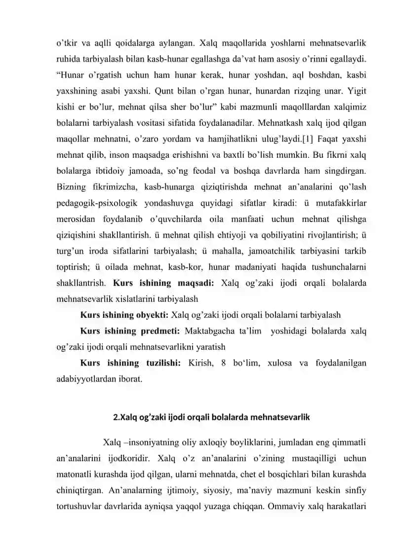 Xalq og’zali ijodi orqali bolalarda mehnatsevarlik hislatlarini tarbiyalash 4