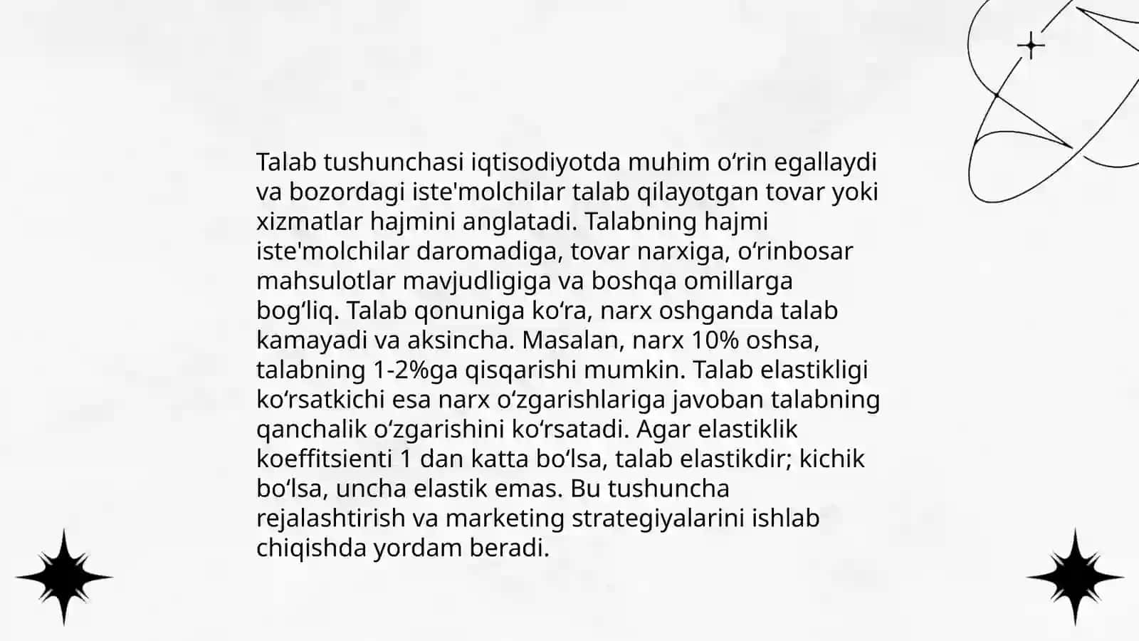 Taklif va talab. Bozor muvozanati 4