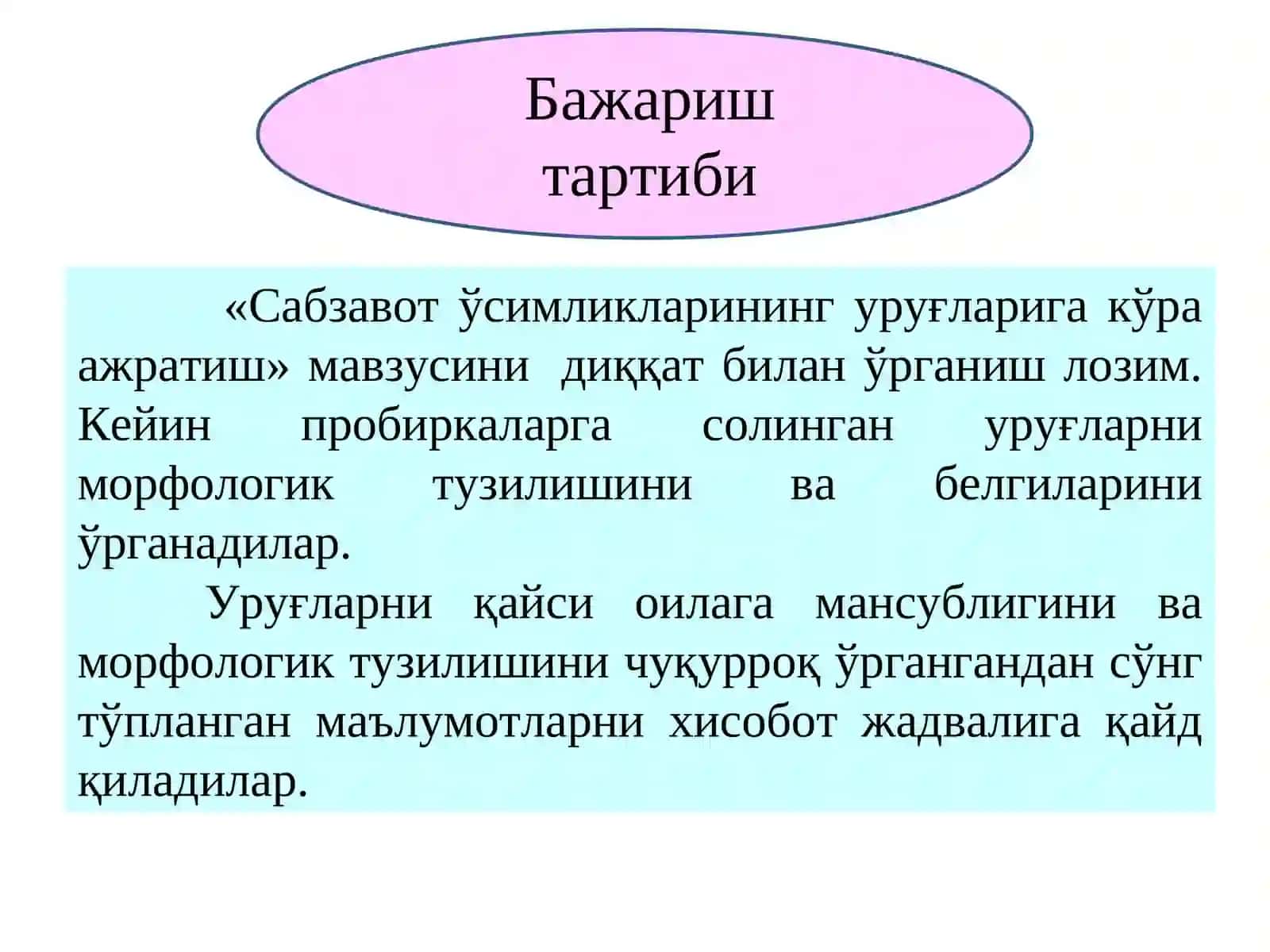 Сабзавот уруғлари билан танишиш ва уруғларни экишга тайёрлаш 4