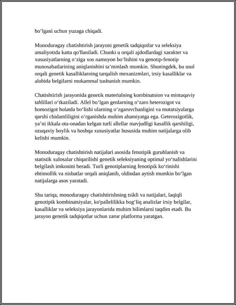 MONODURAGAY CHATISHTIRISH. ALLEL BO‘LGAN GENLARNING O‘ZARO TA’SIRI, KO‘PALLELLIK 4