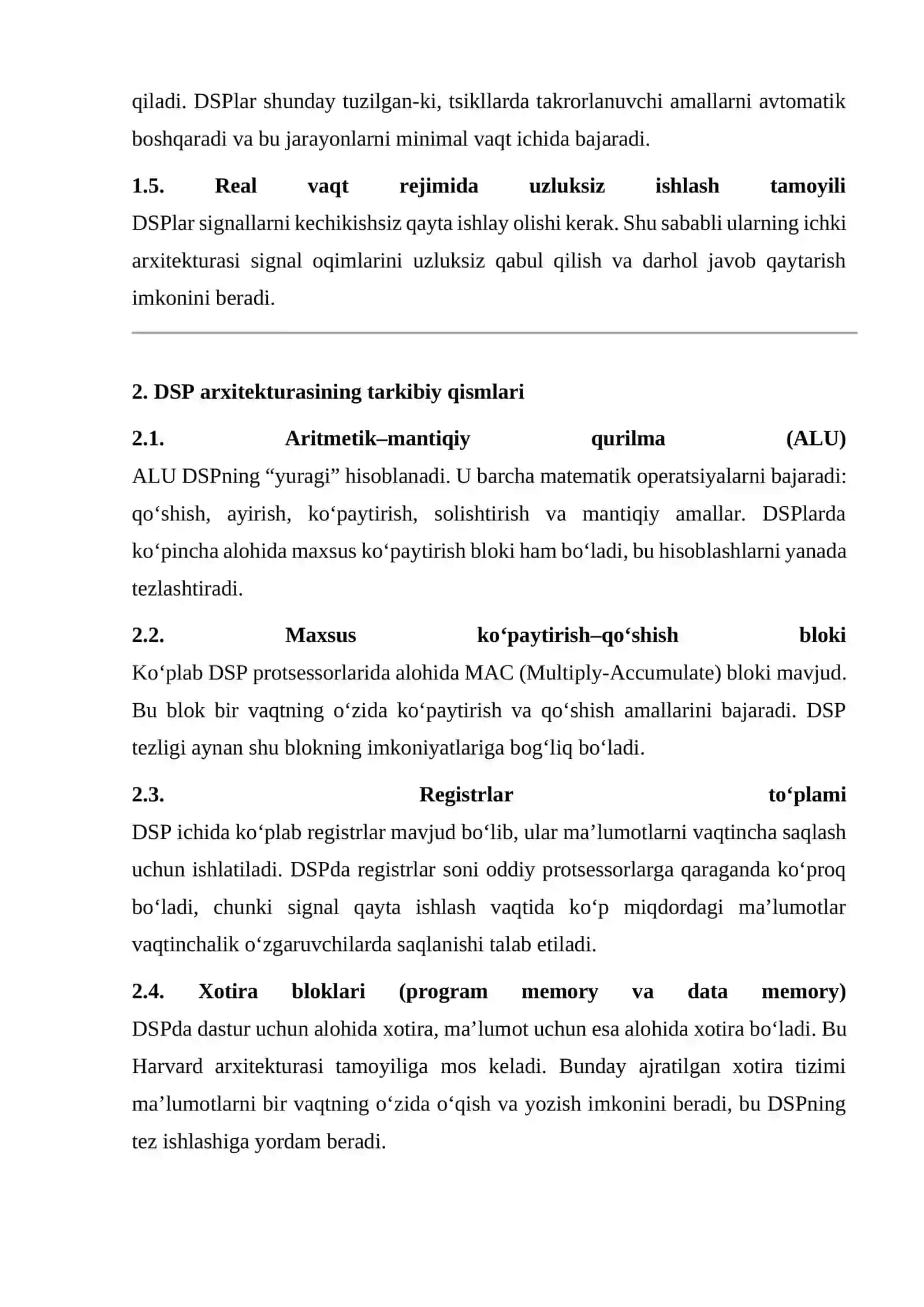 Zamonaviy signal pritsessorlari arxitekturalarini o‘rganish. 4
