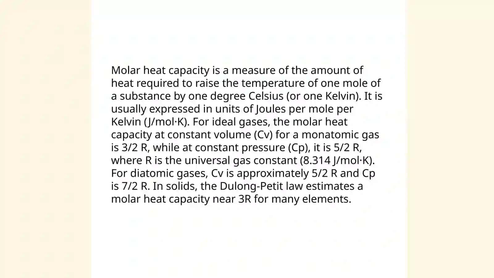 Heat capacity 4