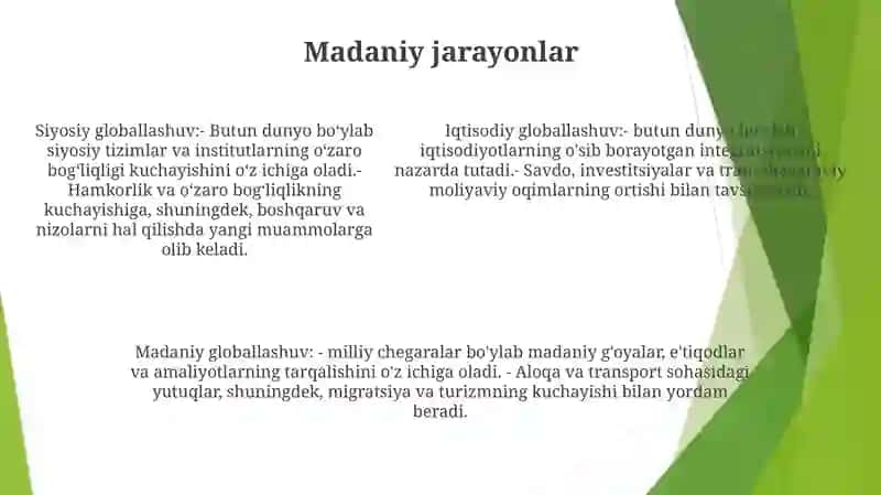 Siyosiy, Iqtisodiy, Madaniy Jarayonlarning Globallashuvi 4