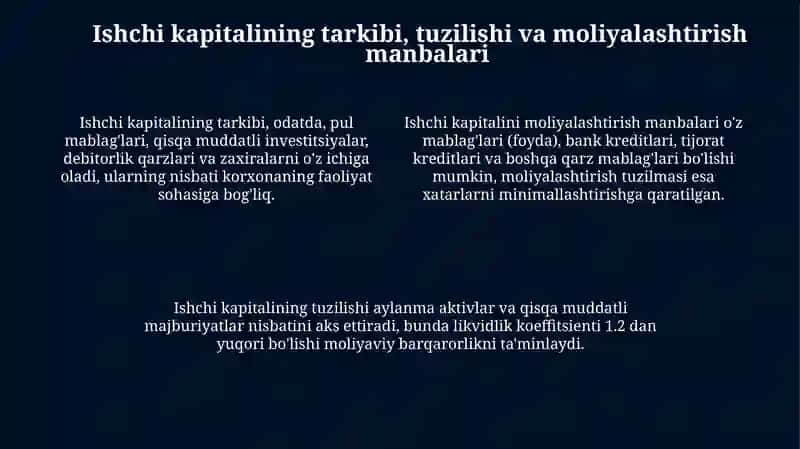 Ishchi kapitalini boshqarishning nazariy asoslari va xususiyatlari 4