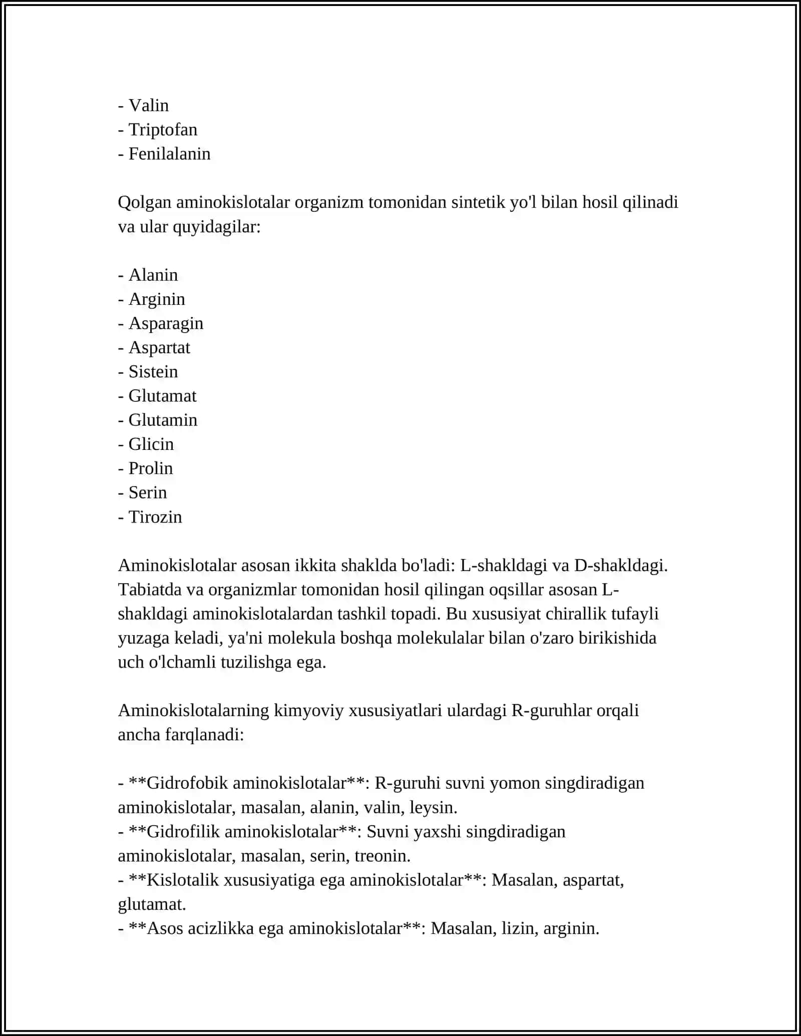 AMINOKISLOTALAR HAQIDA 4