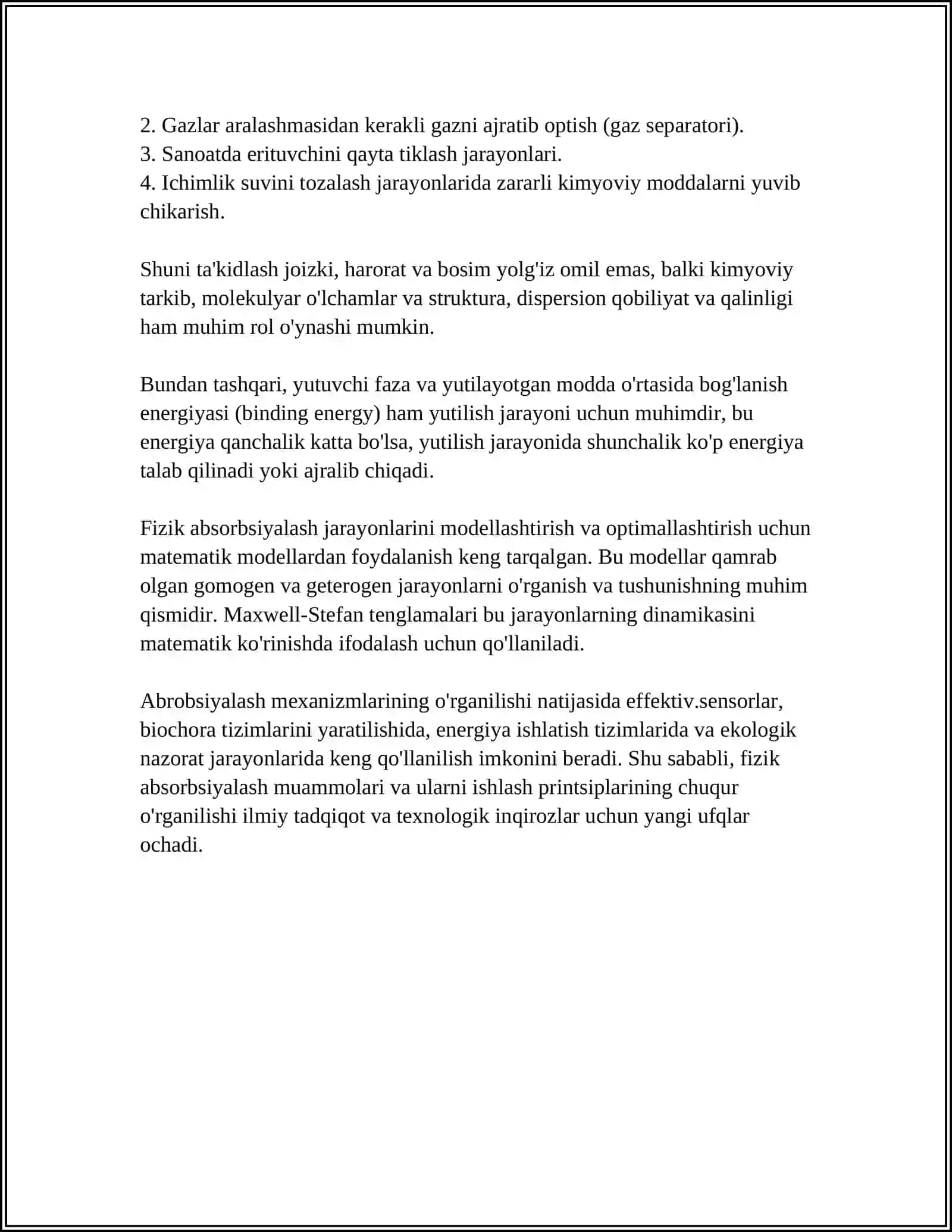 ORGANIK ERITUVCHILAR BILAN FIZIK ABSORBSIYALASH 4