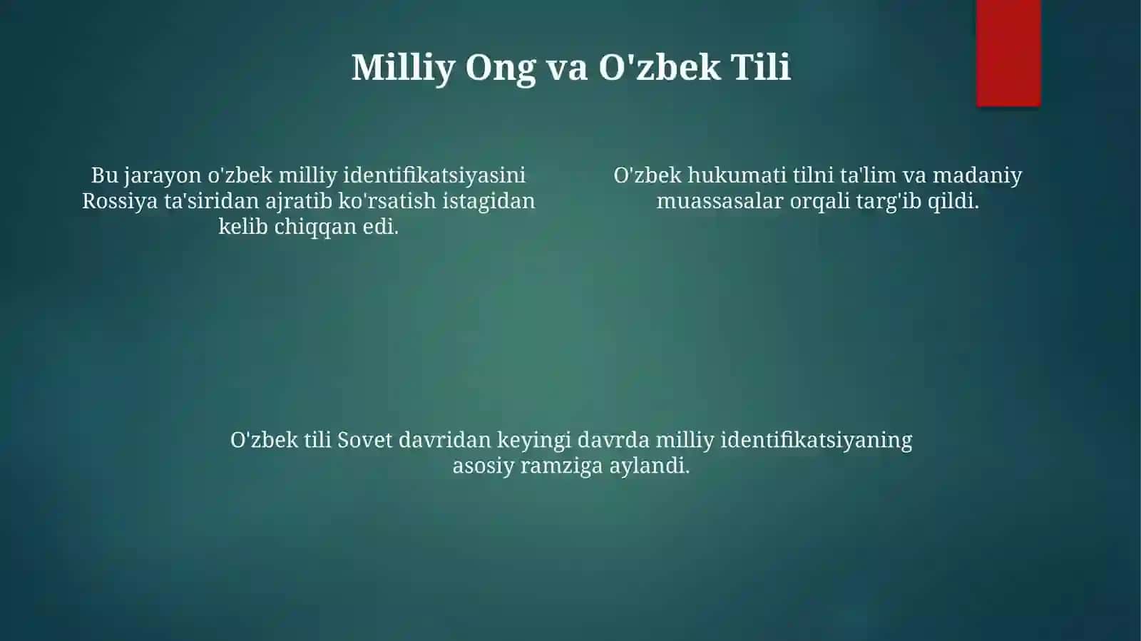 Mustaqqilikga erishisharafasida Oʻzbekistondagi ijtimoiy jarayon 4