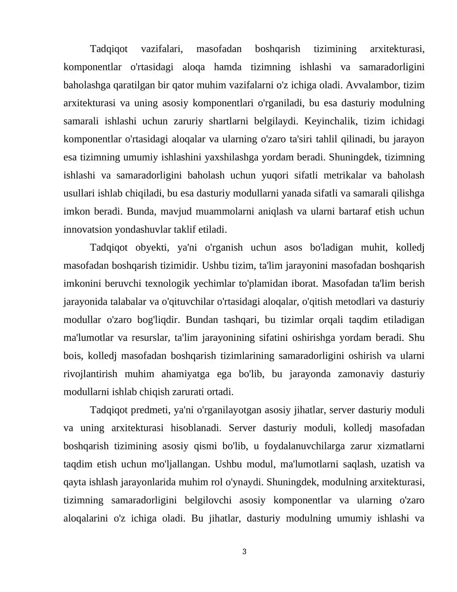Kolledjni masofadan boshqarish tizimi uchun server dasturiy modulini ishlab 4