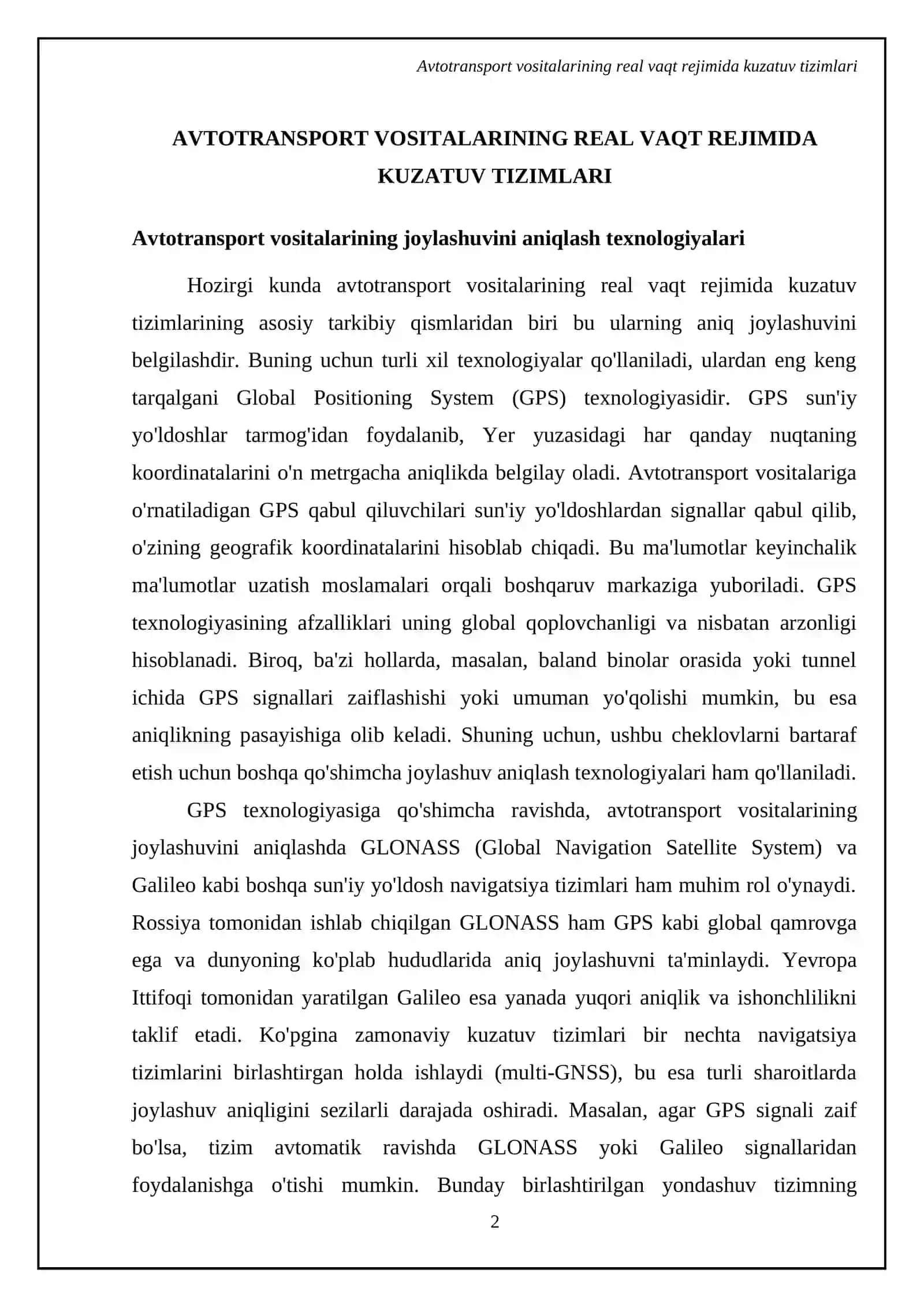 Avtotransport vositalarining holati va harakati hisobi 4