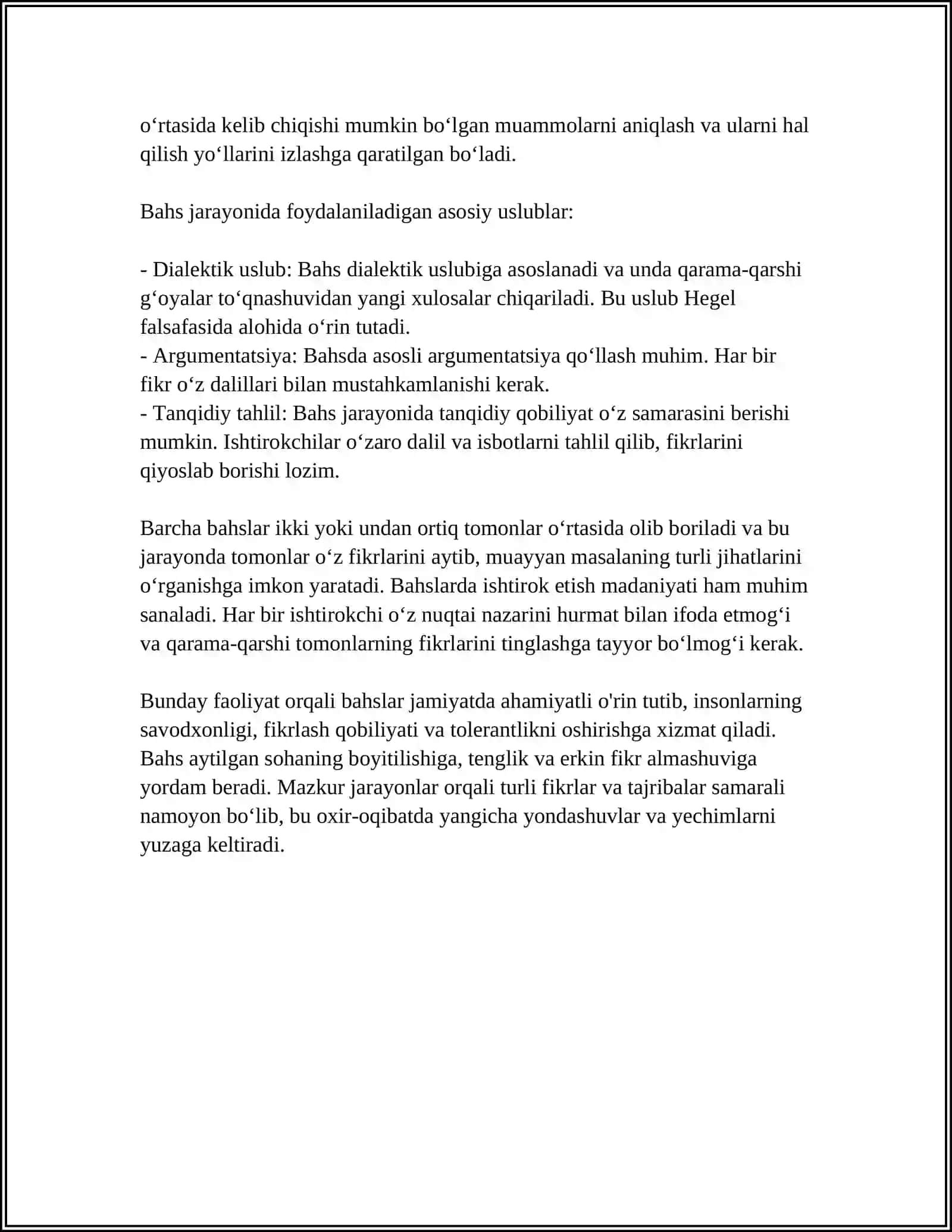 BAHS MUNOZARA TORTISHUVLAR ULARNING QOIDALARI TAKTIKASI VA USULLARI 4
