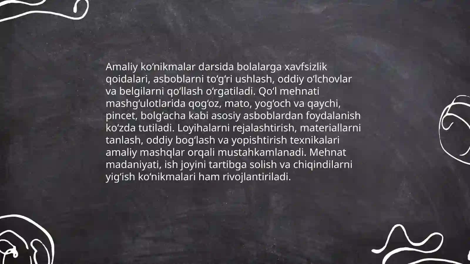 Boshlang‘ich sinflarda texnologiya fanining mazmuni 4